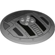 Dish 8 x 8 Inverted [Radar], Solid Studs, Rounded Anti-stud Underside, TIE Interceptor Hatch print