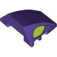 Brick Wedged, Curved 4 x 3 No Studs with Lime Eyes print