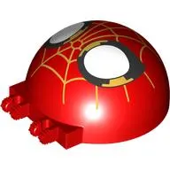 Windscreen 6 x 6 x 3 Dome with Dual 2 Fingers with Spider-Man Face, Gold Webs print
