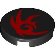 Tile Round 2 x 2 with Red Shadow Outline print