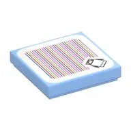 Tile 2 x 2 with Pinguin and Barcode Print (Sticker)