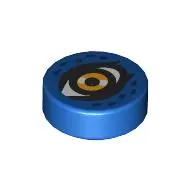 Tile Round 1 x 1 with Bright Light Orange Eye Print