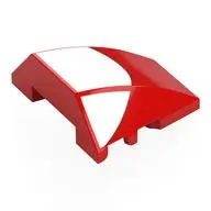 Brick Wedged, Curved 4 x 3 No Studs with White Semi-Circle print