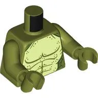 Torso, Yellowish Green Lizard Chest print, Olive Green Arms, Olive Green Hands
