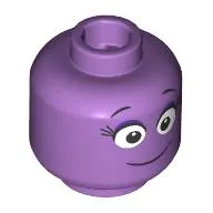 Minifig Head, White Eyes, Thing Black Smile