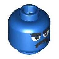 Minifig Head, White Eyes, Big Black Eyebrows, Moustache