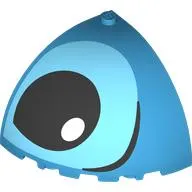 Brick Round Corner 5 x 5 x 3 1/3 Quarter Dome Top with Black and Medium Azure Eye Right Print