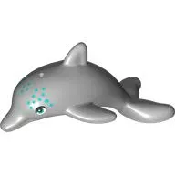 Animal, Dolphin, Jumping with Bottom Axle Holder with Dark Turquoise Eyes, Spots print