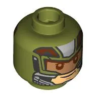 Minifig Head Joaquín Torres, Pilot Mask, Red Visor