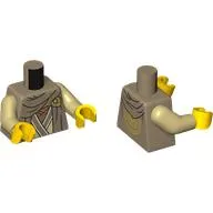 Torso, Dark Tan Cape, Robe with White Trim, print, Tan Arms, Yellow Hands