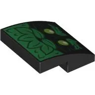 Brick Curved 2 x 2 x 2/3 with Green Leaves Face print