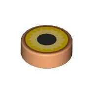 Tile Round 1 x 1 with Yellow/Bright Light Yellow, Black Pupil print