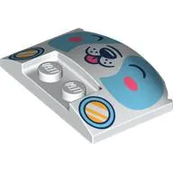 Brick Round 3 x 4 x 2/3 Triple Curved with Medium Azure Dog Face, Headlights print