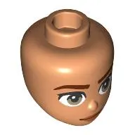 Minidoll Head Dark Red Eyebrows, Dark Tan Eyes, Medium Nougat Lips