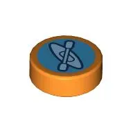 Tile Round 1 x 1 with Kayak print (Kayak Badge)