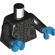 Torso Robes with Silver Trim over Armor Print, Black Arms, Dark Azure Hands