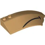 Brick Wedged, Curved 8 x 3 x 2 Open Right with Black Stripe (Mouth) print