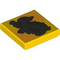 Tile 2 x 2 with Brown Badger, Hufflepuff Crest print