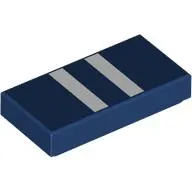Tile 1 x 2 with 2 White Stripes print