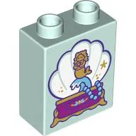 Duplo Brick 1 x 2 x 2 with Shell Music Box print