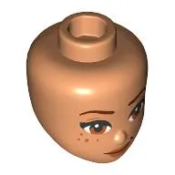 Minidoll Head, Thin Dark Red Eyebrows, Freckles, Medium Nougat Lips, Lopsided Smile