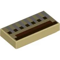 Tile 1 x 2 with Light Bluish Grey, Nougat, Dark brown Rectangles print