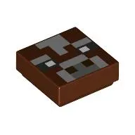 Tile 1 x 1 with Pixelated Cow Face, Dark Bluish Grey/Light Bluish Grey print