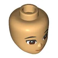 Minidoll Head, Black Eyebrows, Squinting Reddish Brown Eyes, Thin Mouth, Smirk
