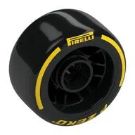 Wheel Rim 24 x 13.4 with Black Slick Tyre with Yellow 'PIRELLI P ZERO' print