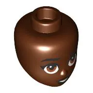 Minidoll Head, Black Eyebrows, Brown Eyes, Dark Brown Lips