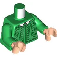 Torso, Knitted Sweater, White Collar print, Green Arms, Light Nougat Hands