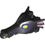 Animal Body Part, Dragon Head Long, Trans-Pink Fins on Side, Lime Eyes, Dark Purple Markings print
