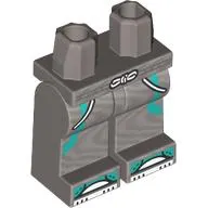 Hips and Flat Silver Legs with White Laces, Toes, Dark Turquoise Straps print