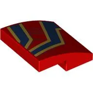 Brick Curved 2 x 2 x 2/3 with Gold/Dark Blue Stripes print