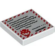 Tile 2 x 2 with Letter, Red Dashed Border, Bowser Head Outline, Black Scribbles print