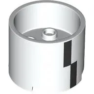 Brick Round 3 x 3 x 2 Recessed Center with 2 x 2 Studs and Axle Hole and Black Rectangles print
