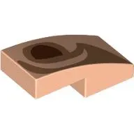 Brick Curved 2 x 1 No Studs with Reddish Brown Eye, Nougat Eyebrow print