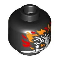 Minifig Head (No Face), White Tree (Gondor) and Flames / Green Pasture (Shire) and Flames Print