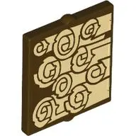 Glass for Window 1 x 2 x 2 with Tan Scrolls print