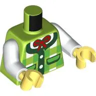 Torso, Whites/Bright Green Plaid Shirt, Dark Green Trim, Red Bow print, White Arms, Bright Light Yellow Hands