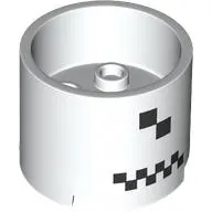 Brick Round 3 x 3 x 2 Recessed Center with 2 x 2 Studs and Axle Hole and Black Squares print