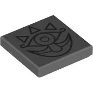 Tile 2 x 2 with Dark Bluish Grey Face Drawing print (Gossip Stone)
