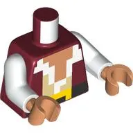 Torso, Pixelated Pirate Shirt, Nougat Chest, White Collar, Black Belt print, White Arms, Nougat Hands