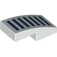 Brick Curved 2 x 1 No Studs with Dark Blue Strips print
