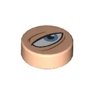 Tile Round 1 x 1 with Squinting Eye, Medium Azure Pupil, Right print
