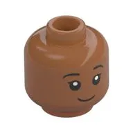 Minifig Head Padma Patil, Crooked Smile, Closed Mouth/Open Mouth