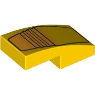Brick Curved 2 x 1 No Studs with Orange Headlight print