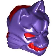 Wrap with Wolf Mask with Red Eyes, Teeth/Fangs pattern