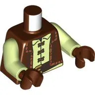 Torso, Reddish Brown Jacket, Dark Orange Trim, Yellowish Green Shirt, Laces, Black Belt print, Yellowish Green Arms, Reddish Brown Hands