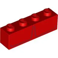 Brick 1 x 4 with 2 Dark Red Stripes Print (Red Hulk Top Torso)